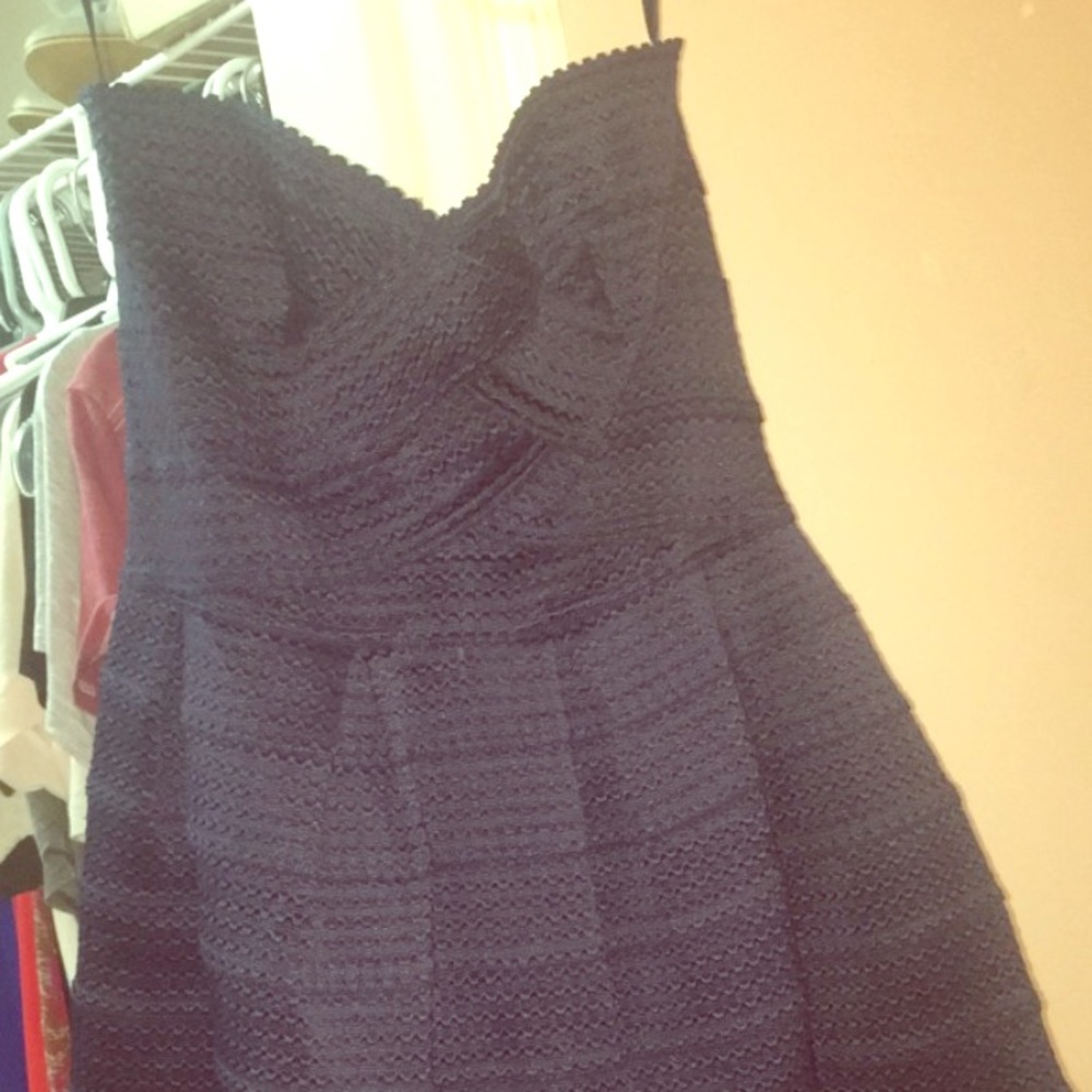 Navy strapless dress size medium